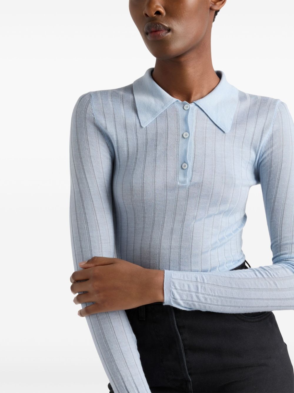Cashmere and silk polo shirt - 5