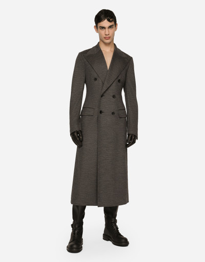 Dolce & Gabbana Double-breasted technical wool jersey coat outlook
