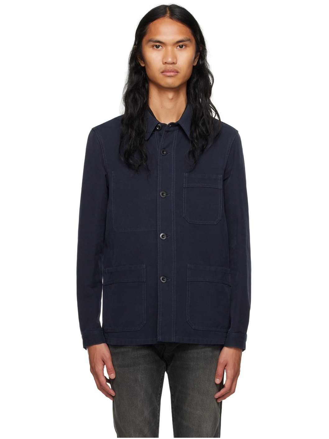 Navy Double Weft Jacket - 1