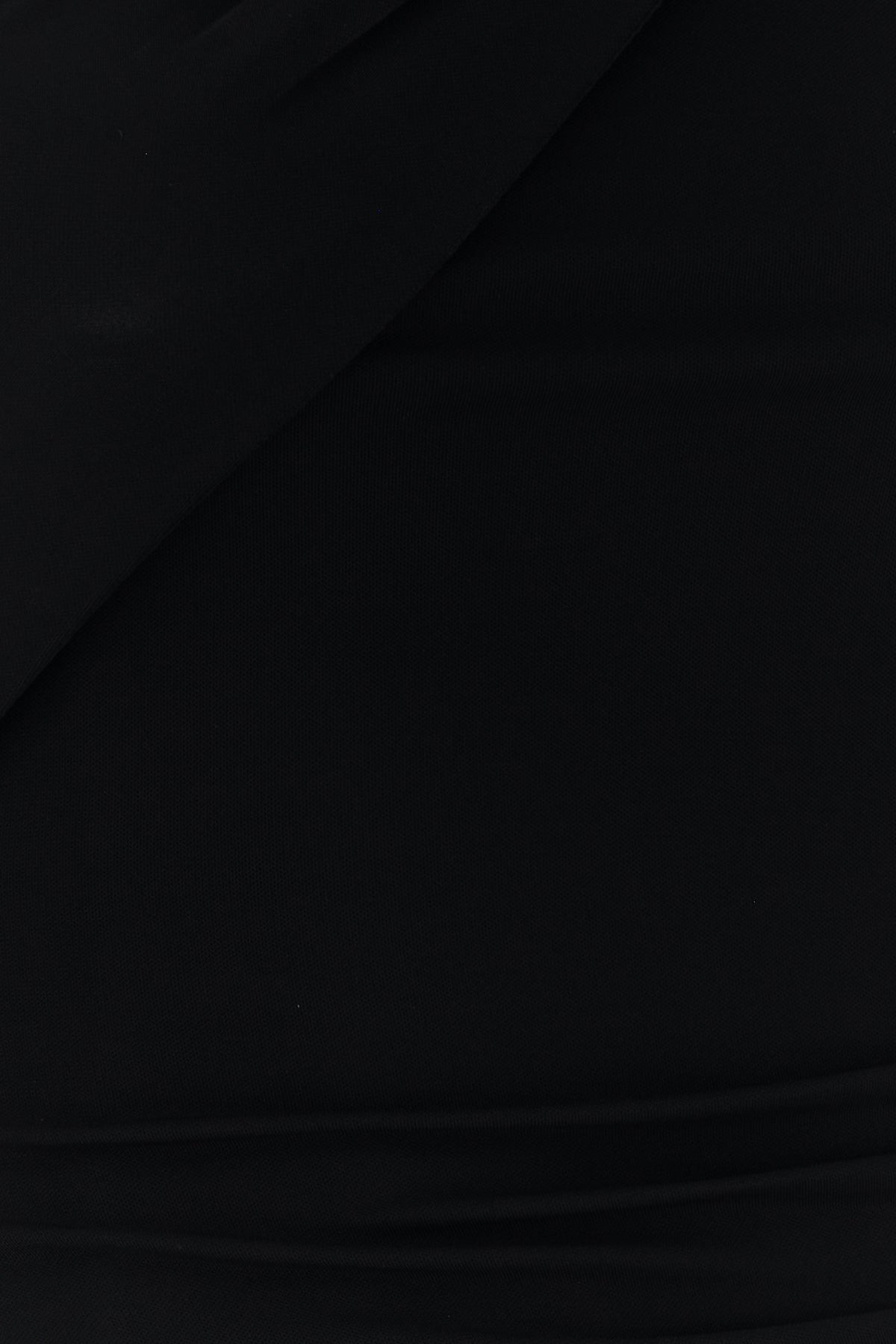 Black crepe one-shoulder dress - 3