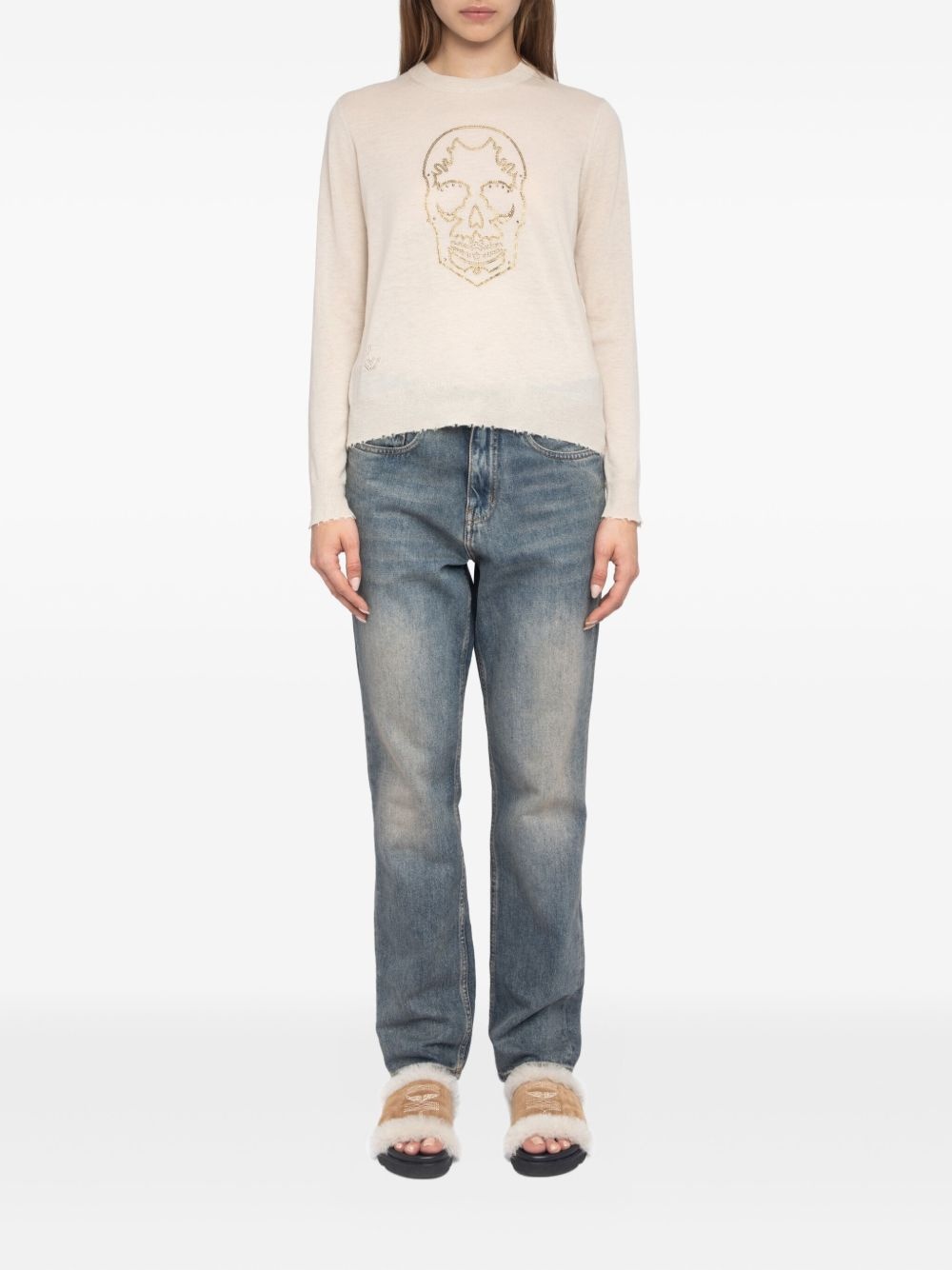 skull-embellished cashmere sweater - 2