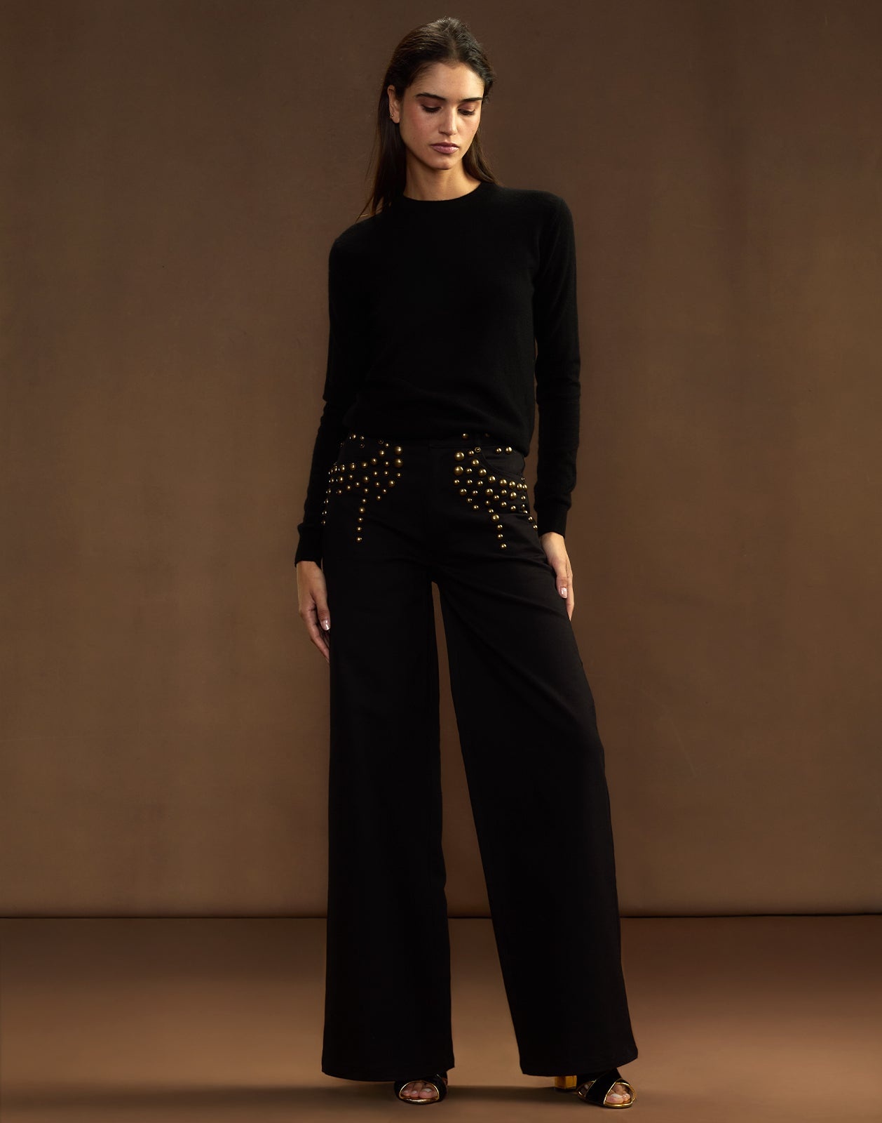 Serena Studded Wide Leg Jeans - 3