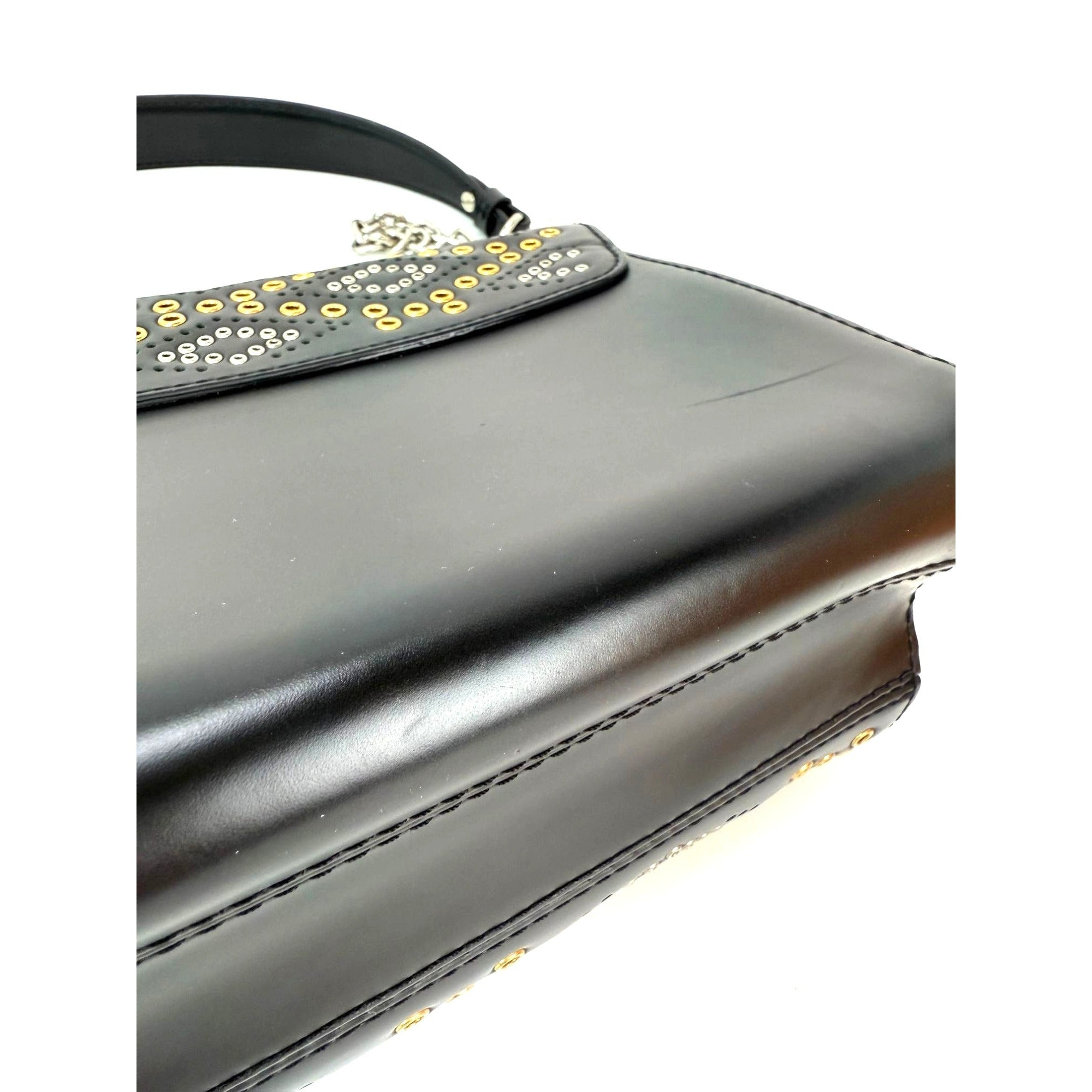 Louis Vuitton Calfskin Eyelet Twist MM Black Gold Silver Shoulder Bag - 5