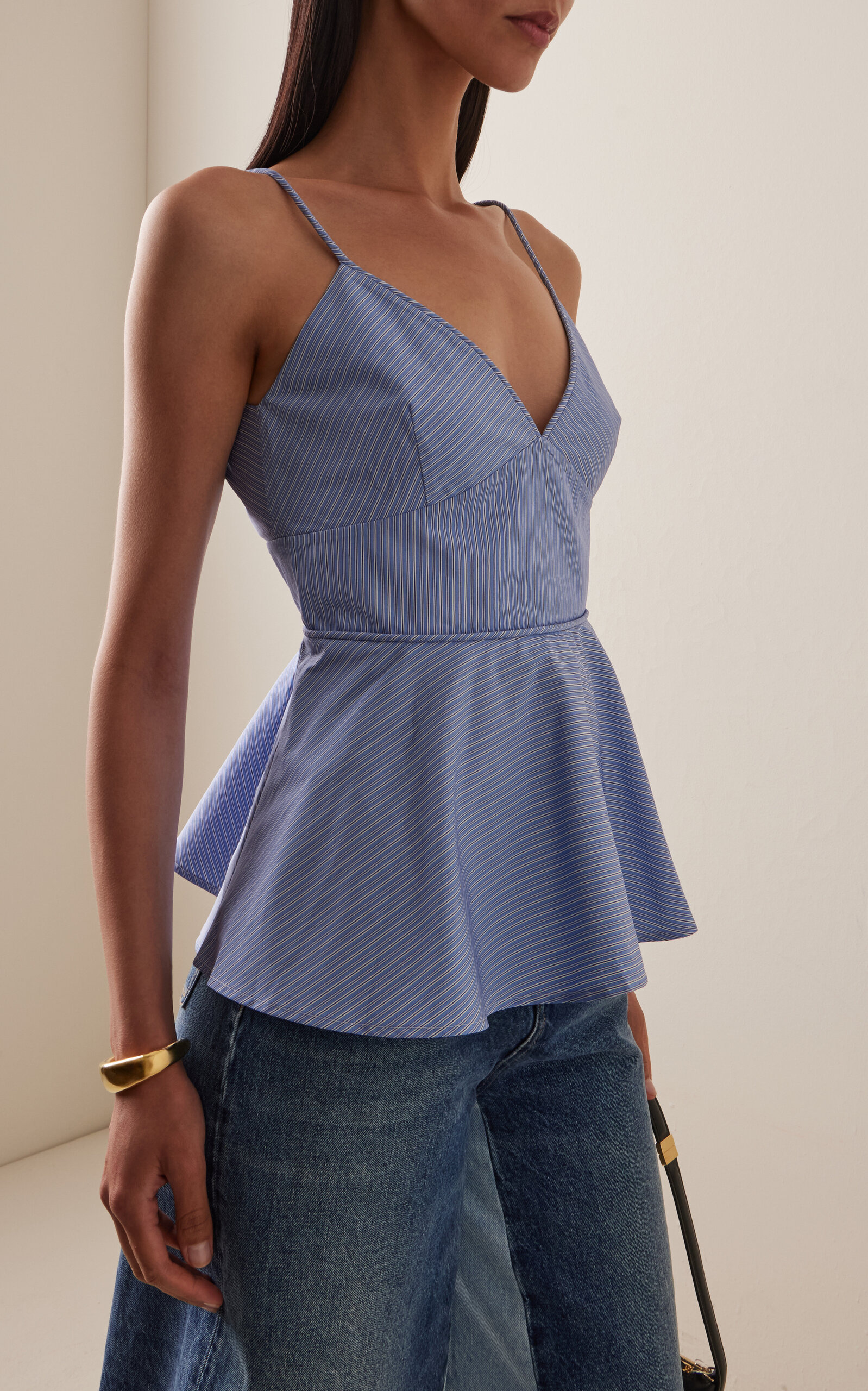 Striped Poplin Top blue - 3