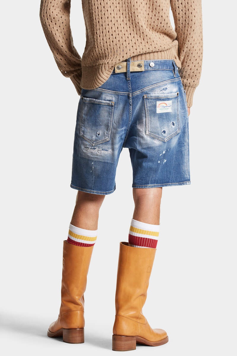 MEDIUM MENDED RIPS WASH MARINE SHORTS - 4