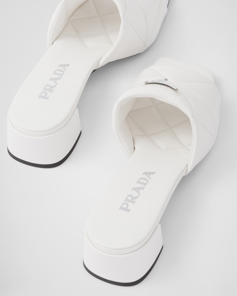 Quilted nappa leather slides 7