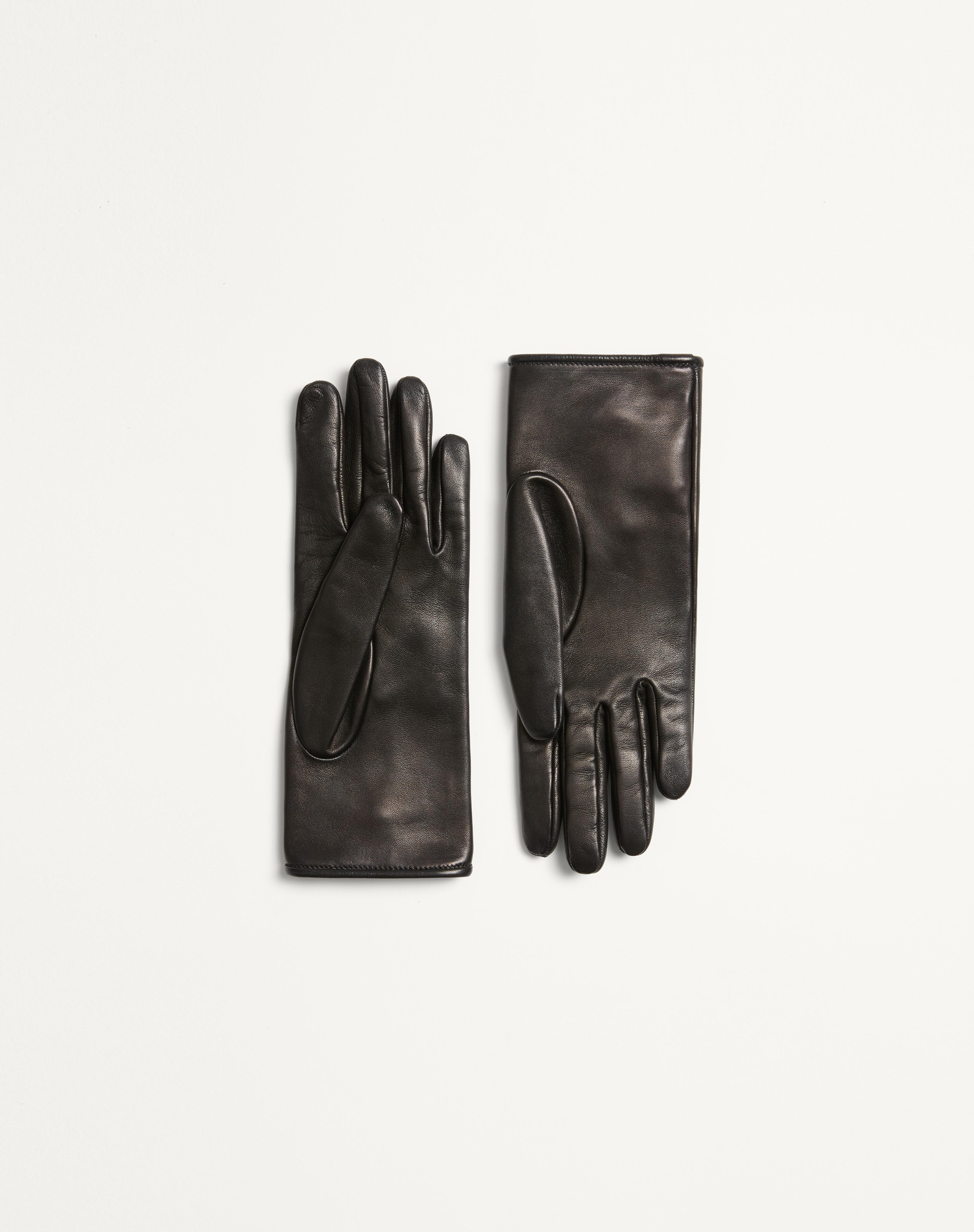 VLOGO SIGNATURE NAPPA LEATHER GLOVES WITH BOWS - 4
