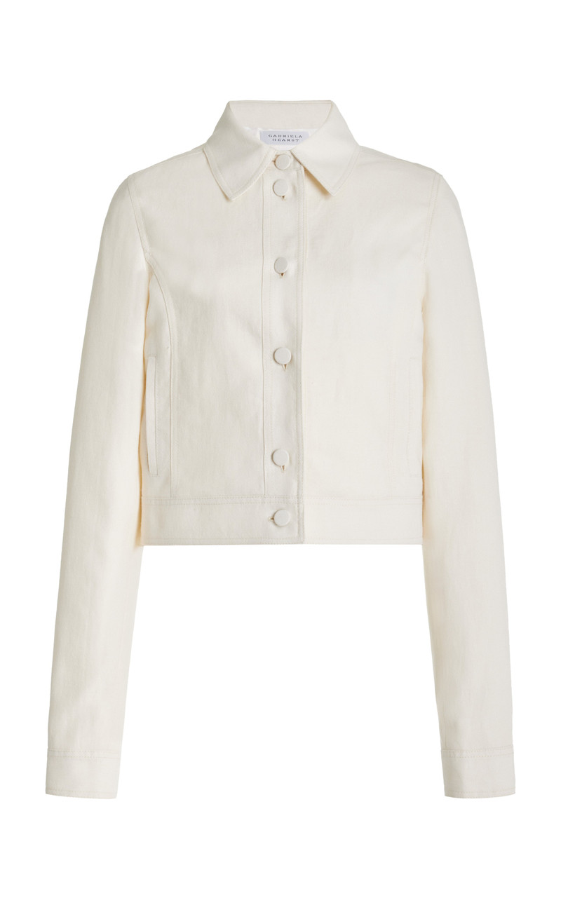 Thereza Jacket in Ivory Linen Virgin Wool - 1