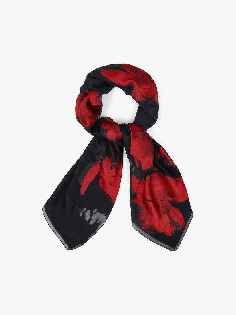Women's Orchid Shawl in Black/red - 2