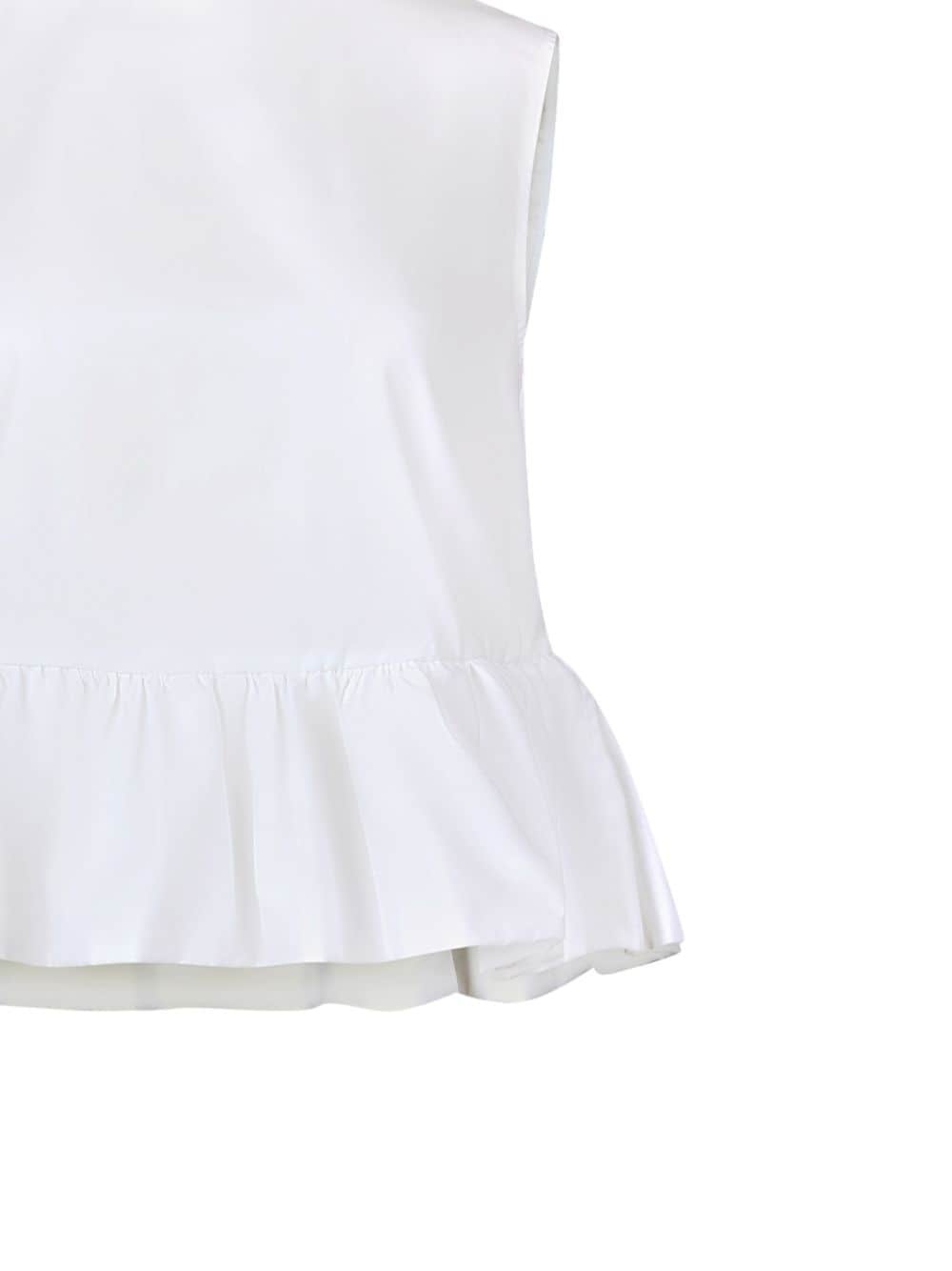 bow-detail peplum sleeveless cotton top - 4