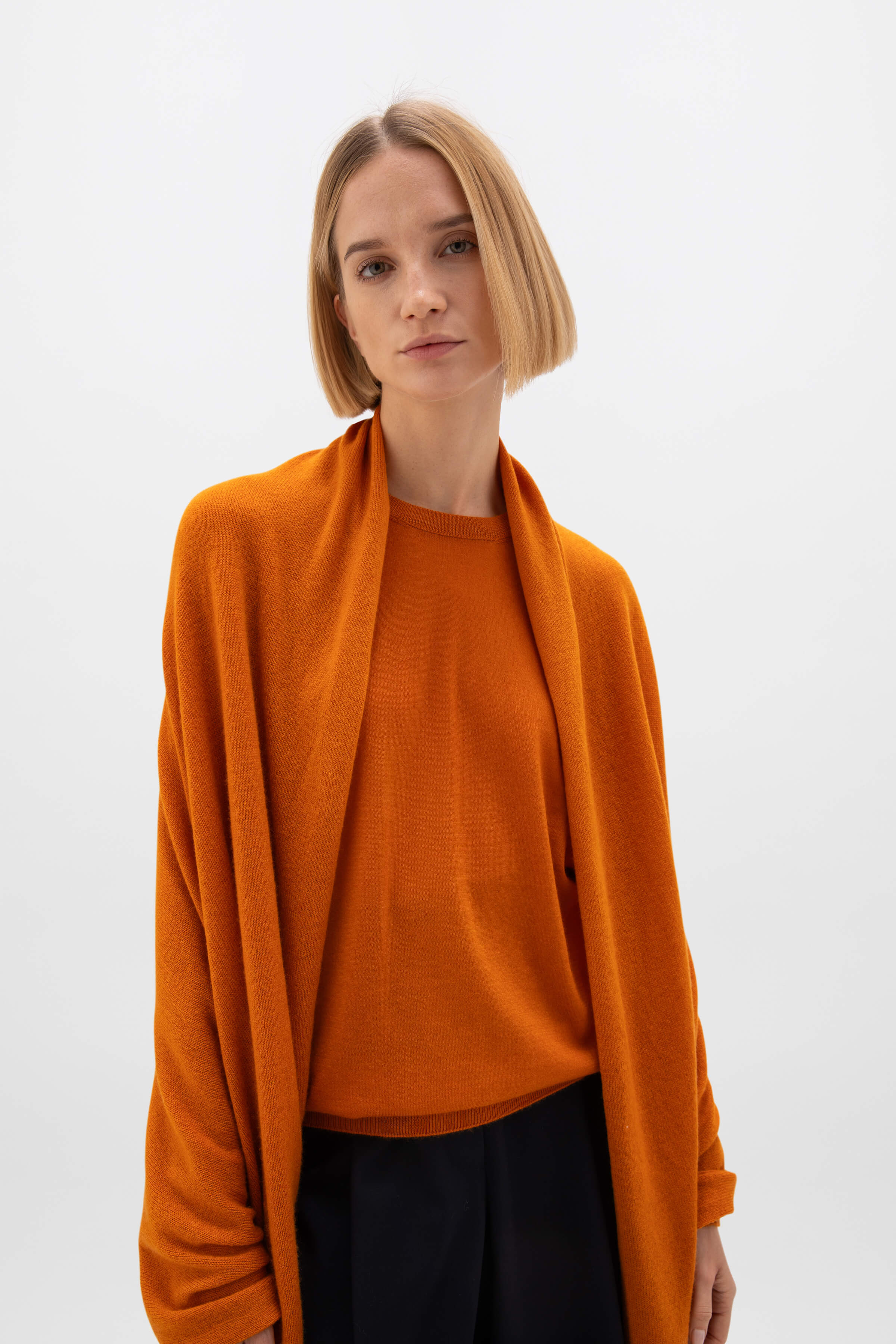 Gauzy Cashmere Orange Travel Stole - 2