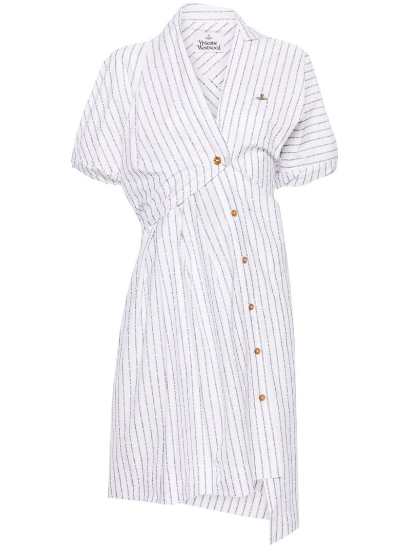 logo-striped asymmetric dress 1