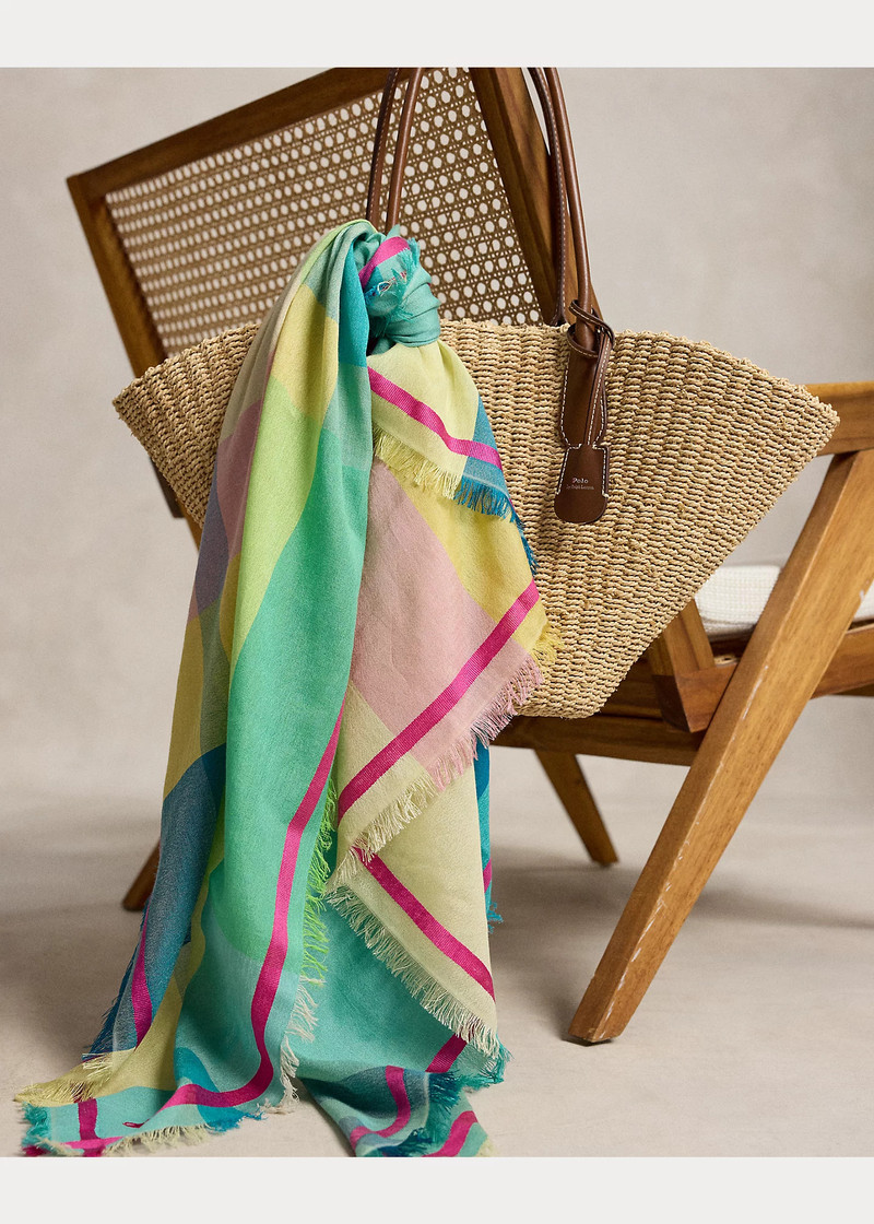 Plaid Silk-Cotton Scarf 3
