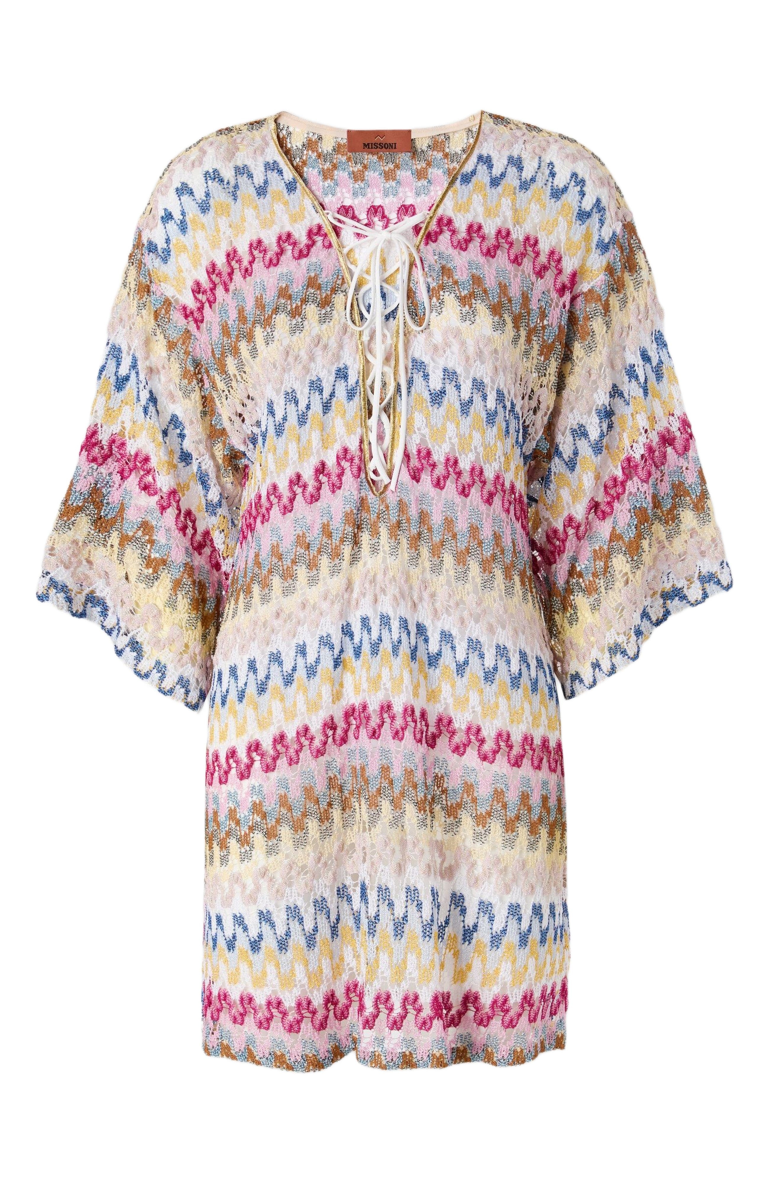 Missoni Short Cover-up Caftan In Lamé Viscose Lace in Multicoloured 1 at Nordstrom - 2