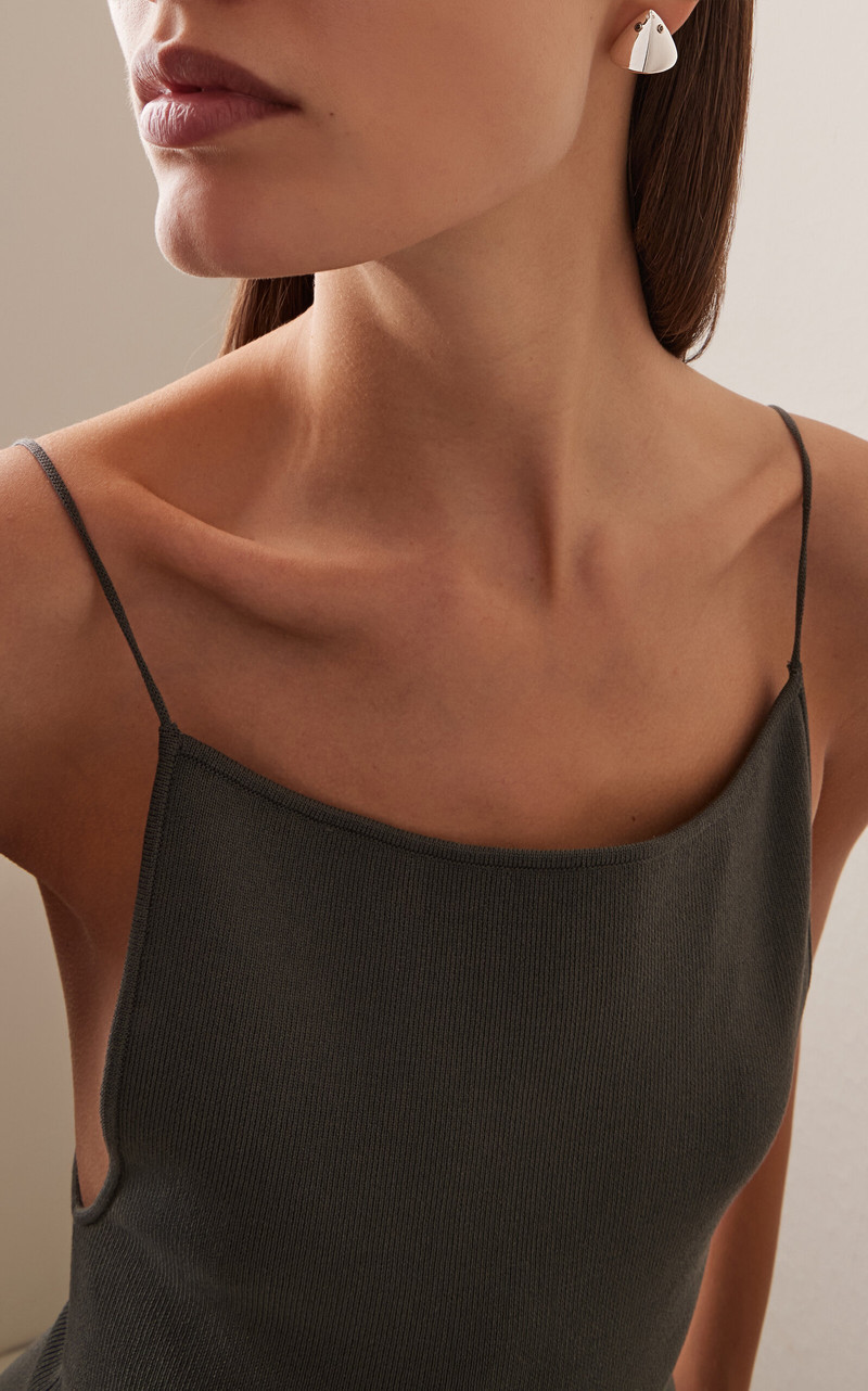 Yvonne Léon White Gold Diamond Toothed Shark Hoop Earrings white outlook