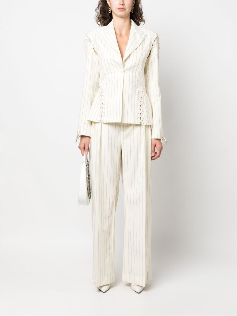 Jean Paul Gaultier lace-up pinstripe trousers outlook
