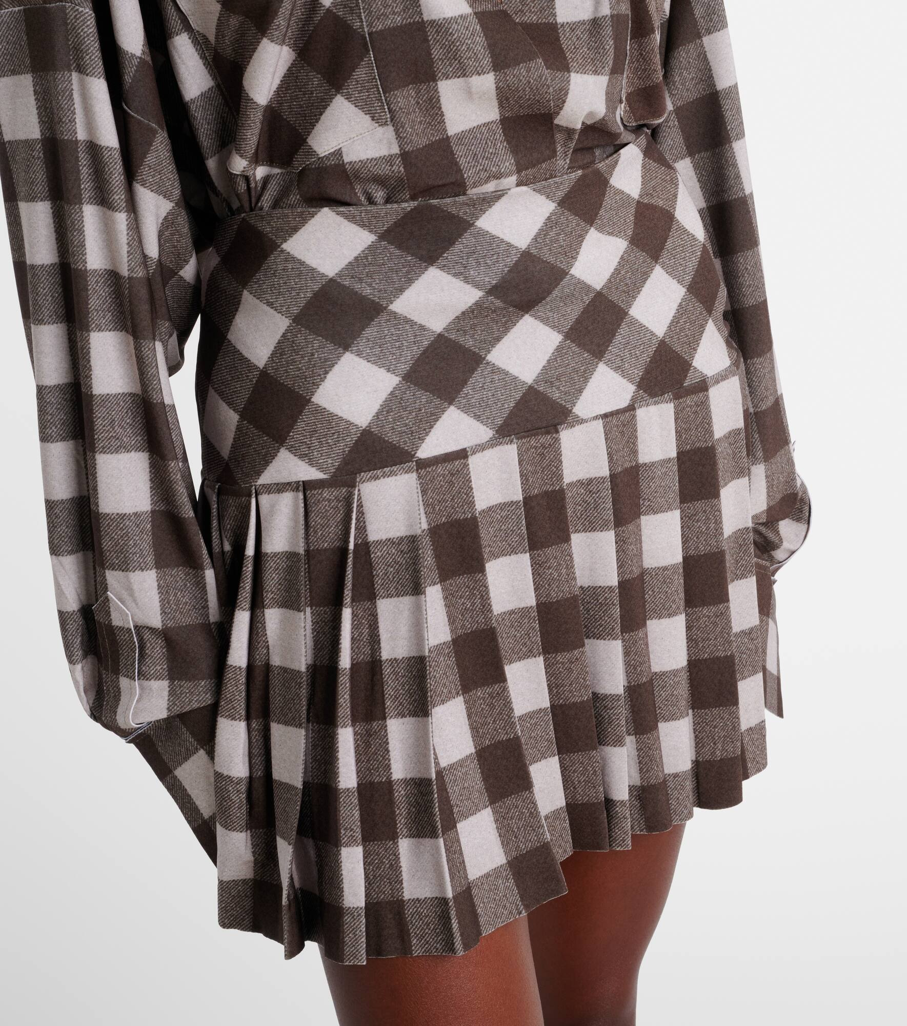 Checked pleated miniskirt - 4
