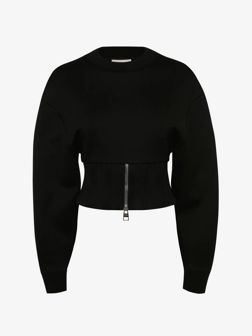 Women's Cocoon Sleeve Sweatshirt in Black - 1