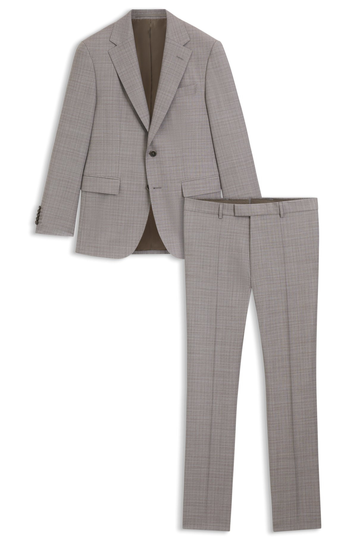 REGULAR-FIT SUIT IN CHECKED WOOL - 8