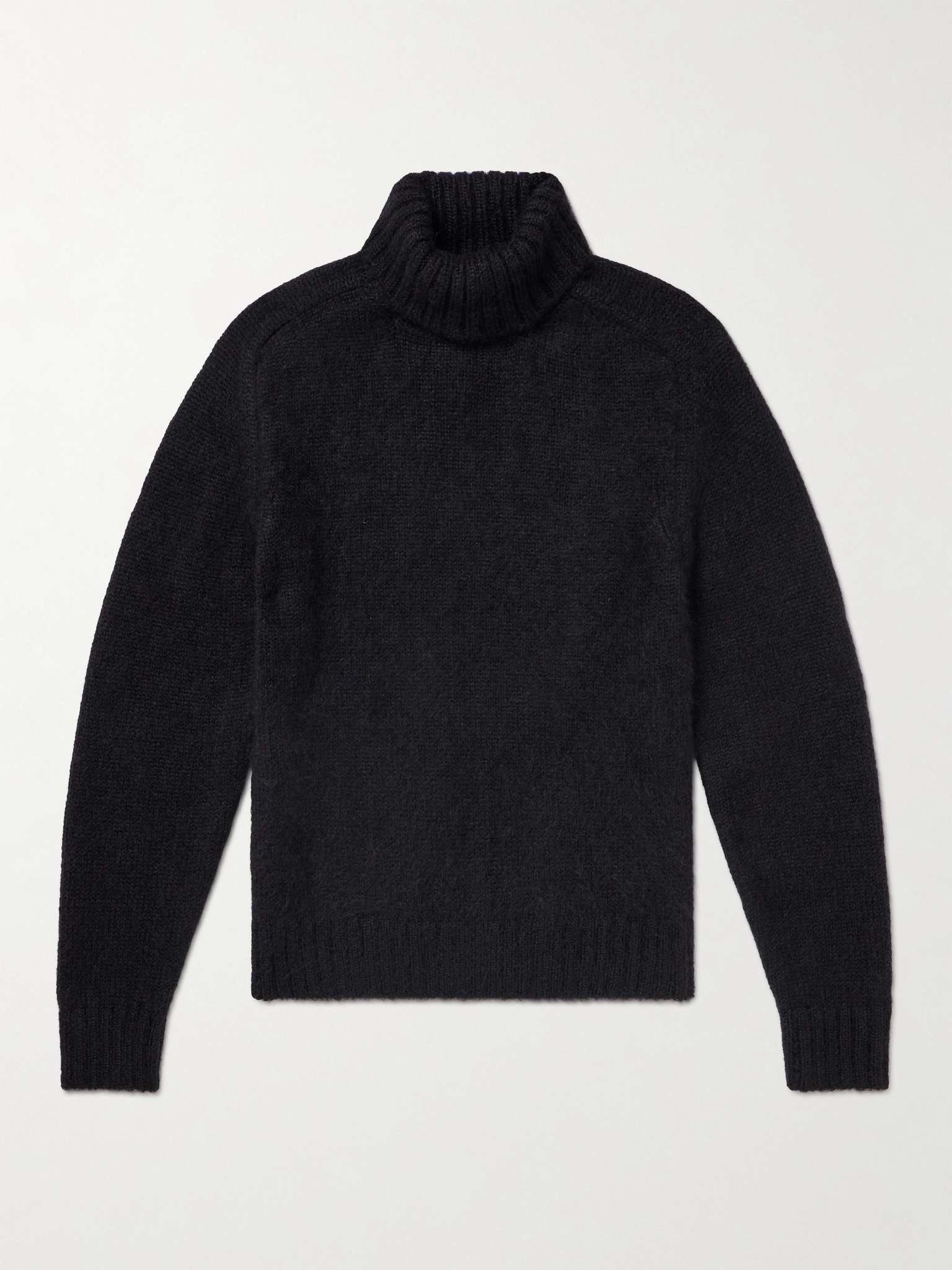 Brushed Ribbed Mohair and Silk-Blend Rollneck Sweater - 1