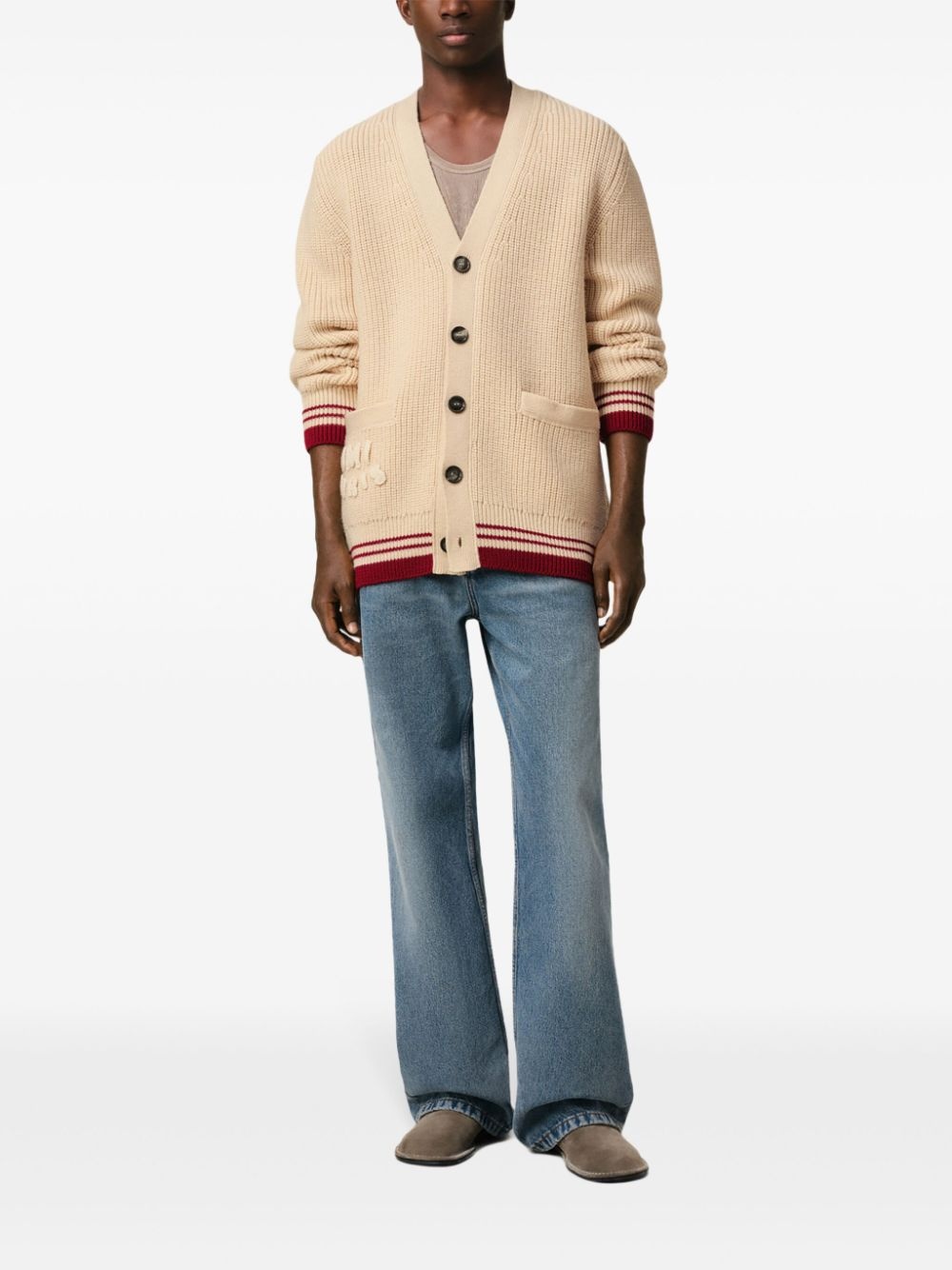 ribbed cardigan - 3