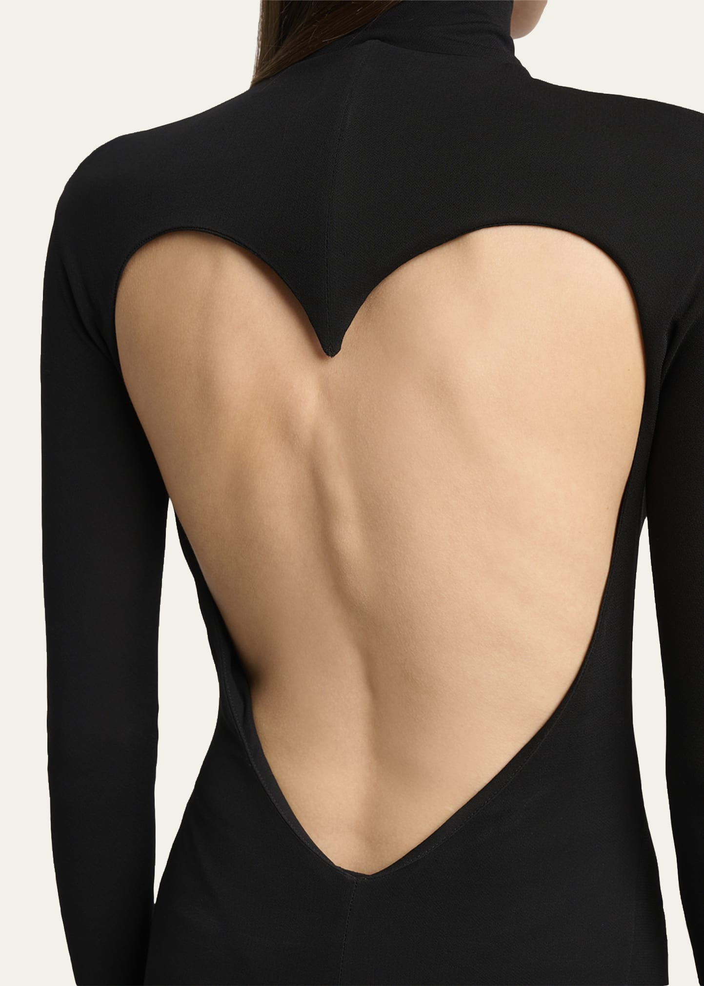 Heart Cutout Turtleneck Long-Sleeve Maxi Dress - 5