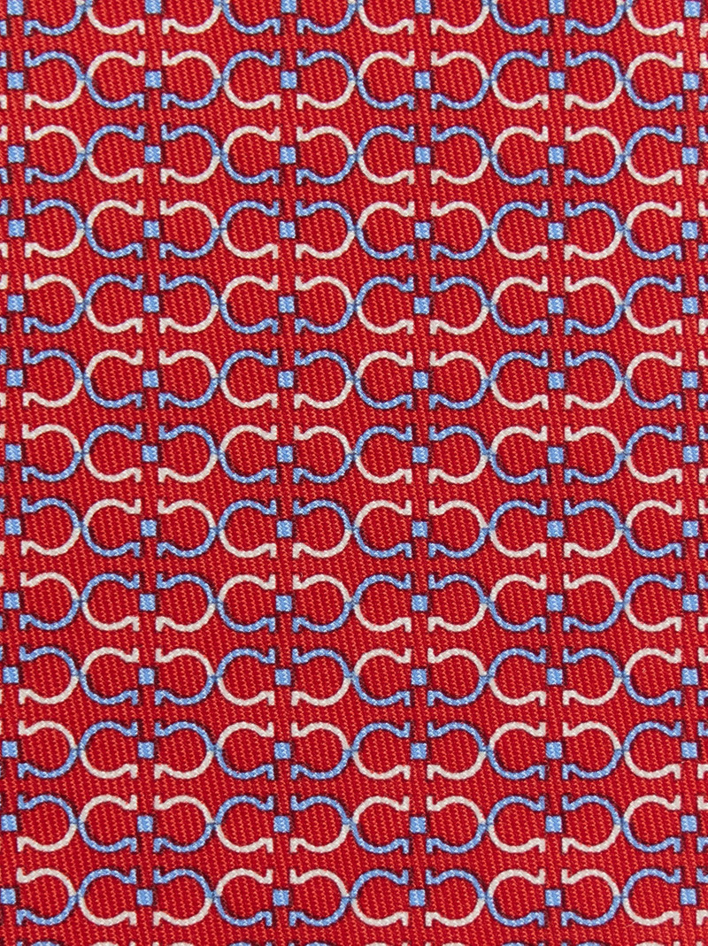 FERRAGAMO Gancini print silk tie outlook