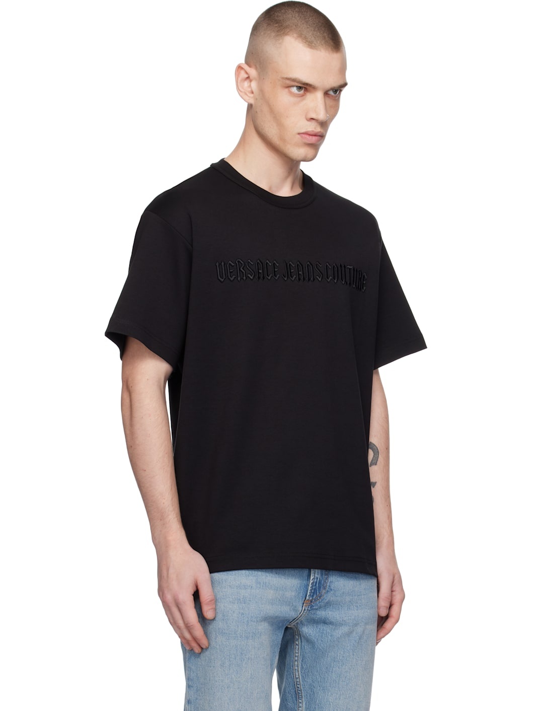Black Logo Line Goth T-shirt - 2