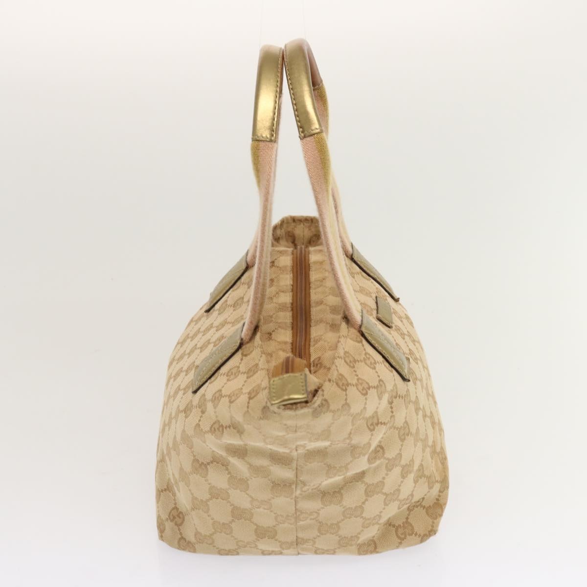 GUCCI GG Canvas Sherry Line Hand Bag Beige Gold Pink - 6