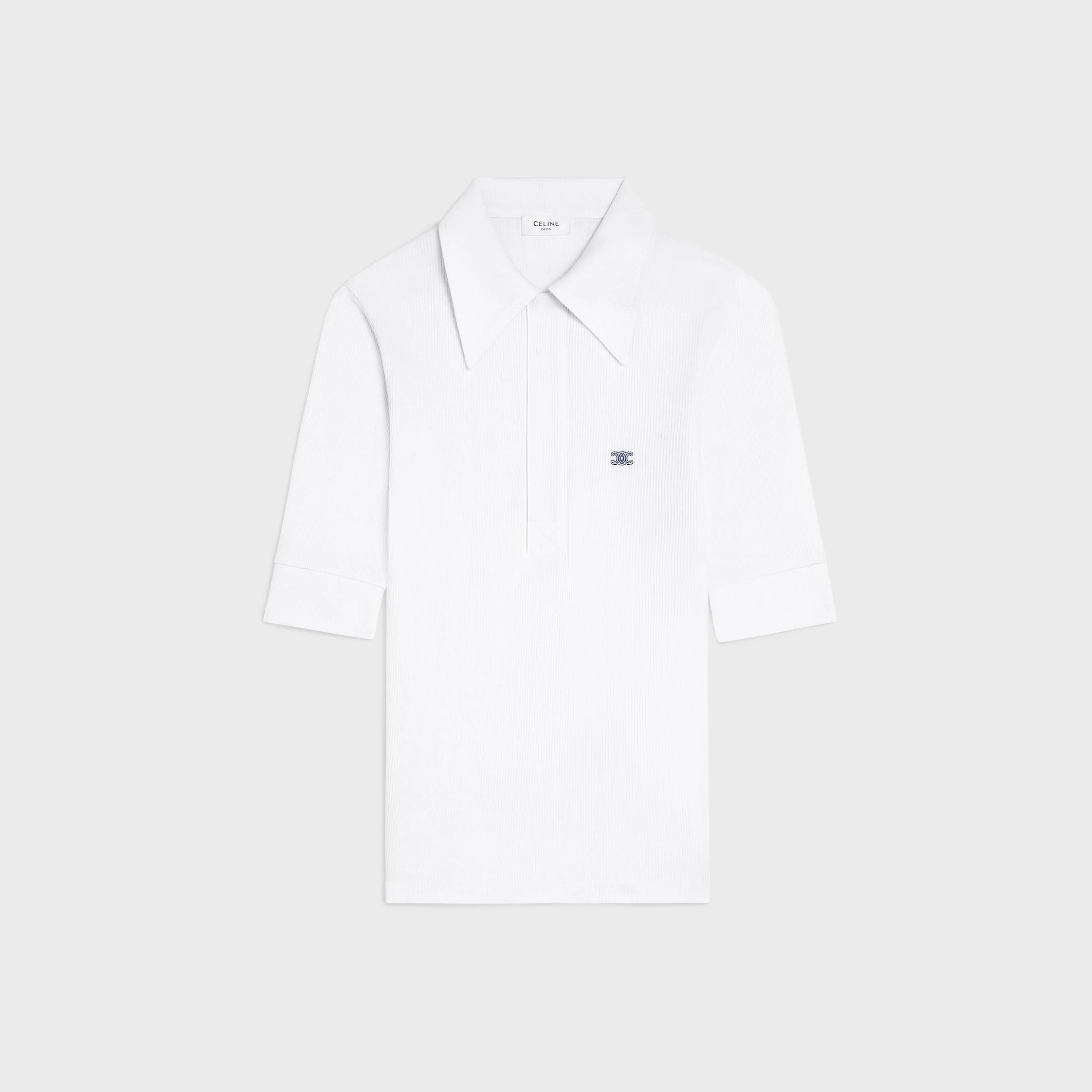 polo shirt IN ribbed cotton and silk - 1