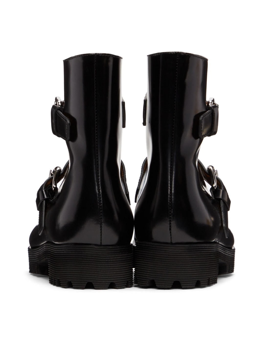 Black High Top Mary Jane Boots - 4