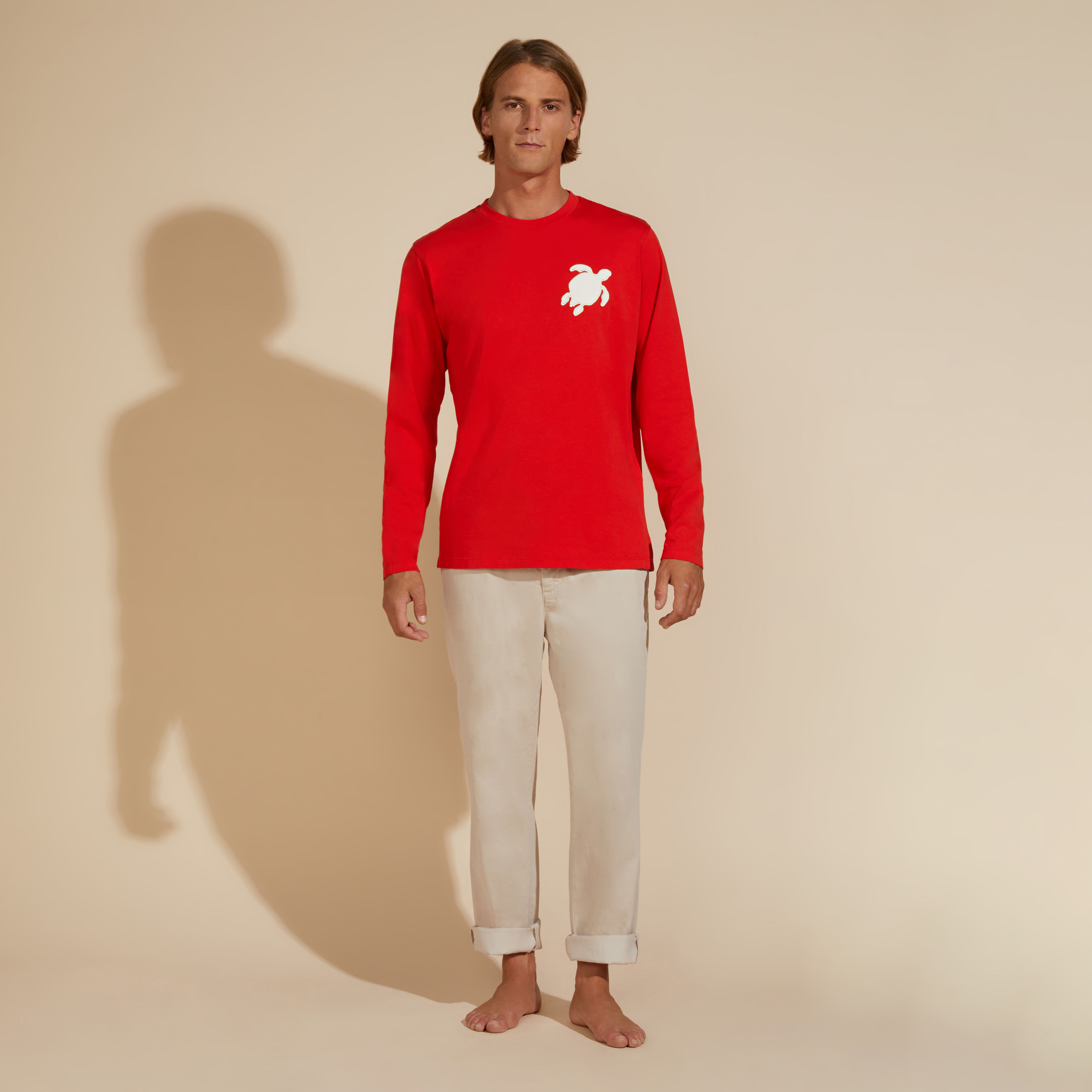 Men Long Sleeves Cotton T-Shirt Turtle Patch - 3
