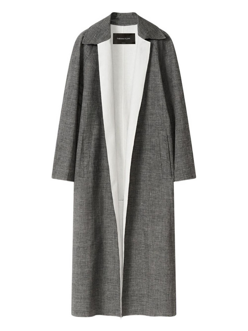 contrast-panel long-sleeve coat 1