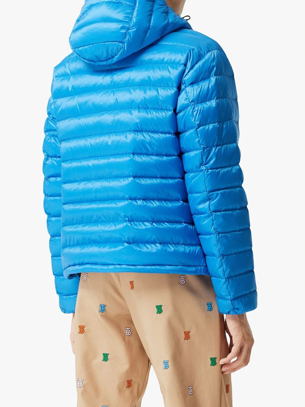 logo patch hooded puffer jacket - 4