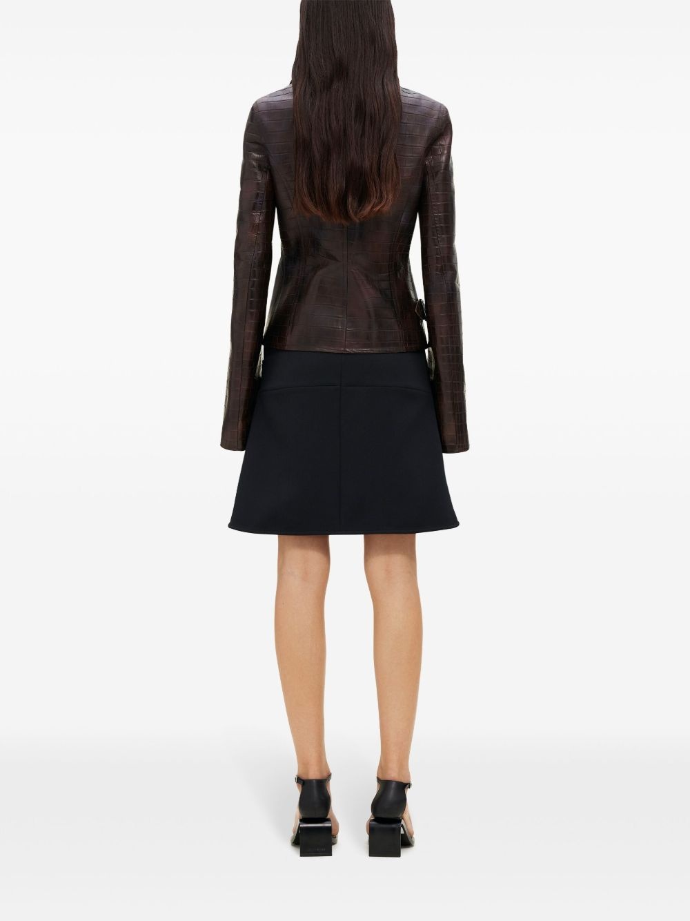 crocodille-effect biker jacket - 4