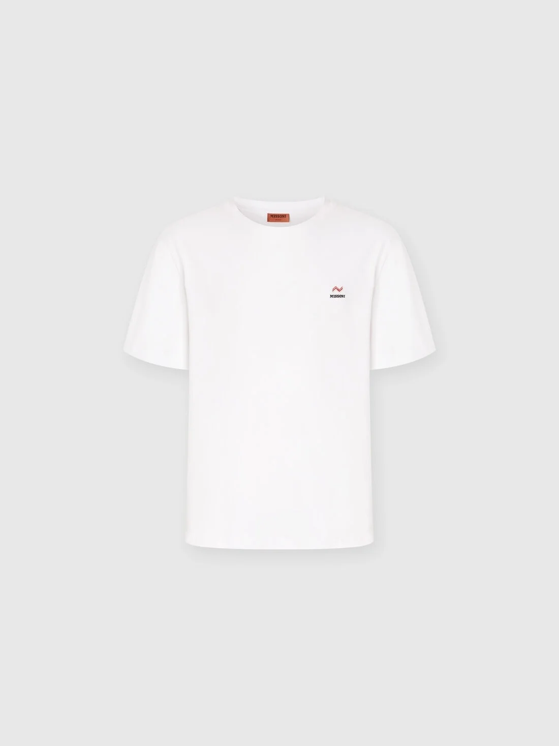 Crew Neck T-Shirt in Cotton with Embroidery and Logo - 1