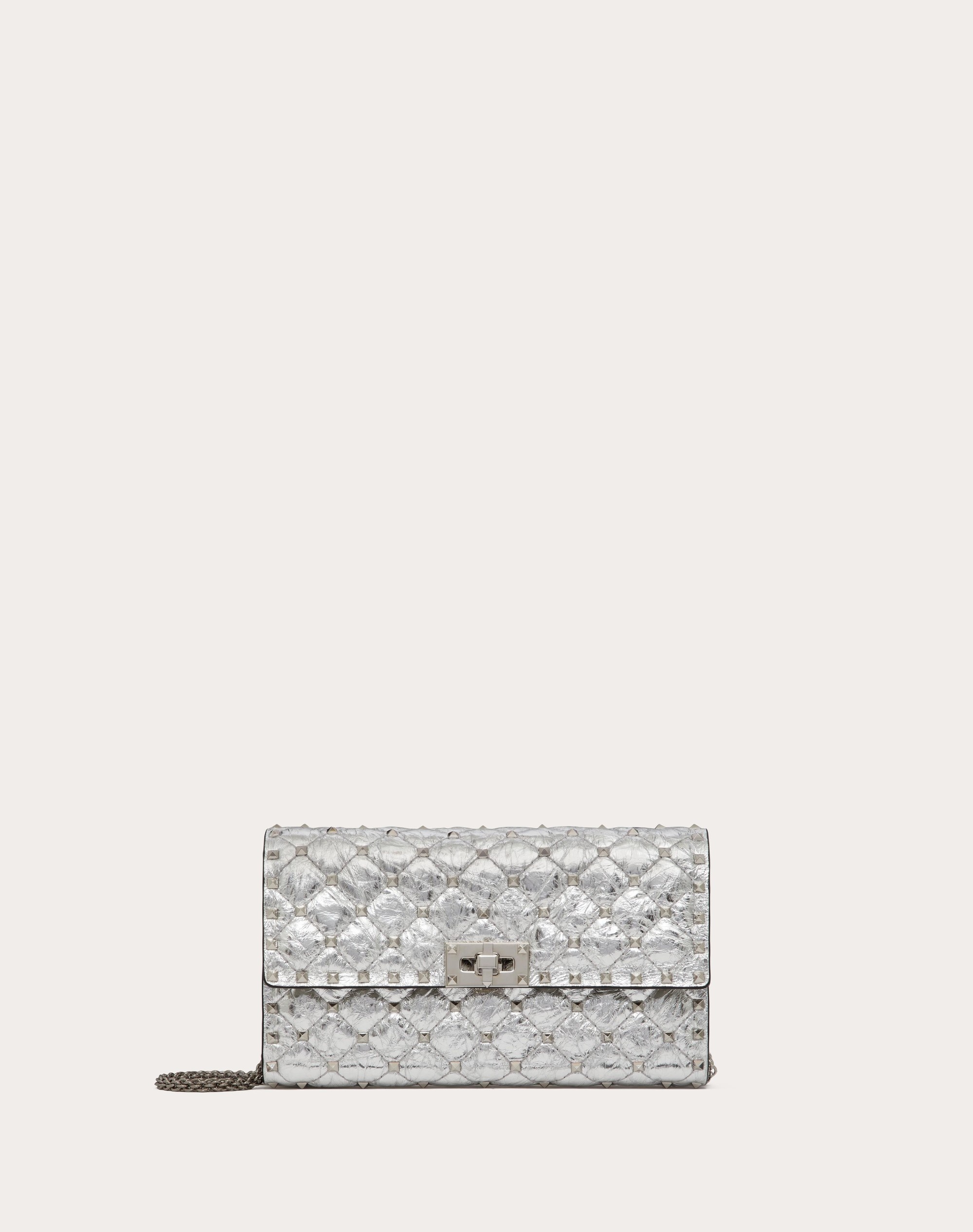 ROCKSTUD SPIKE METALLIC LAMBSKIN SHOULDER BAG - 1