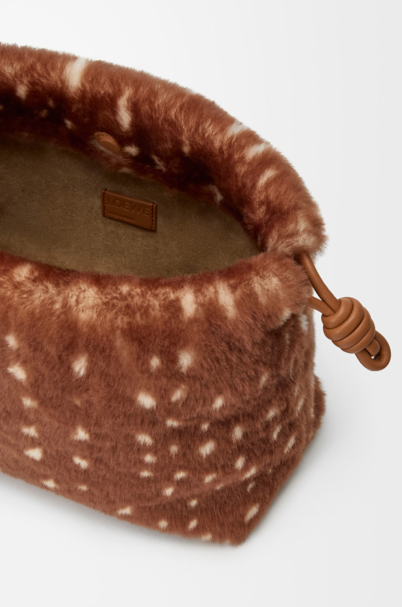 Medium Flamenco purse in printed shearling 11