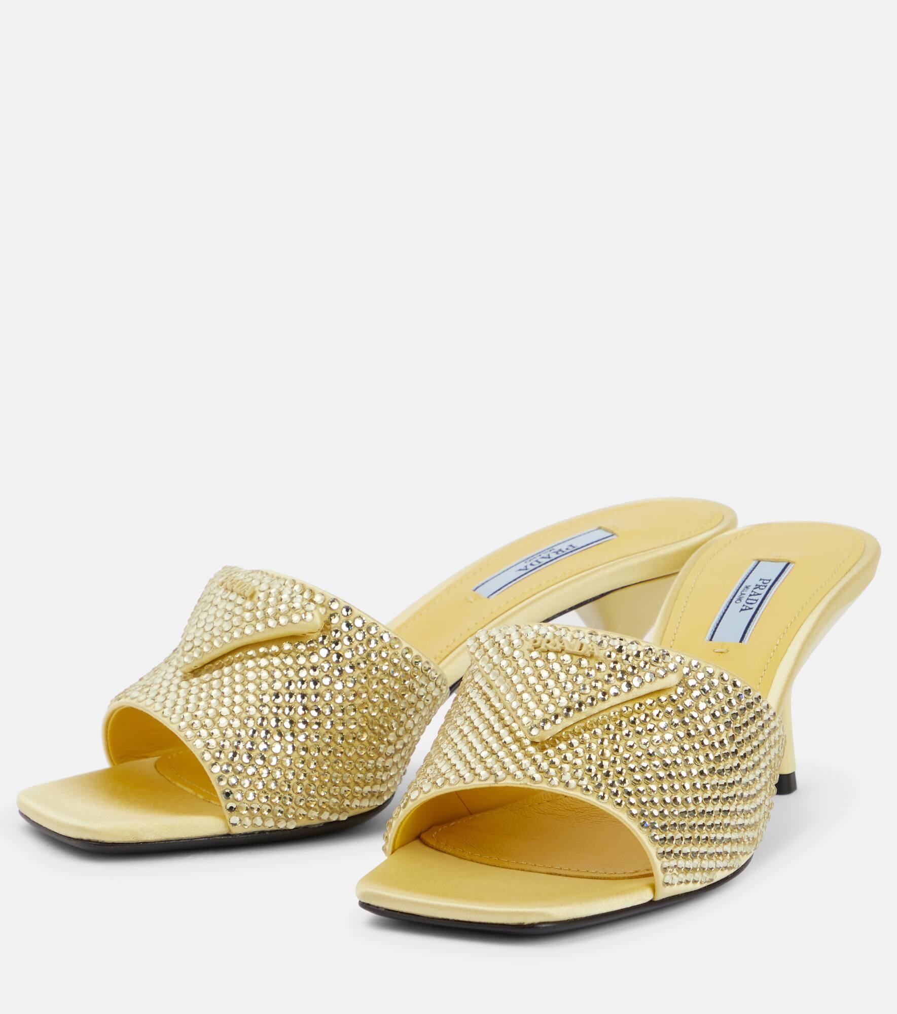 Crystal-embellished satin mules - 5