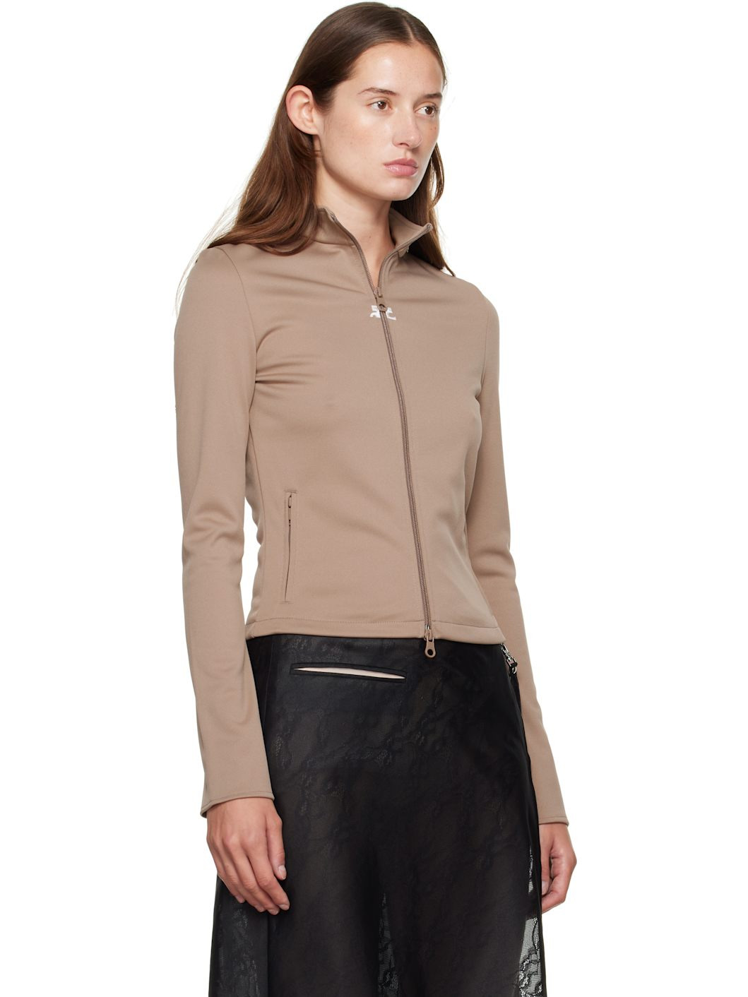 Tan Biker Track Jacket - 2