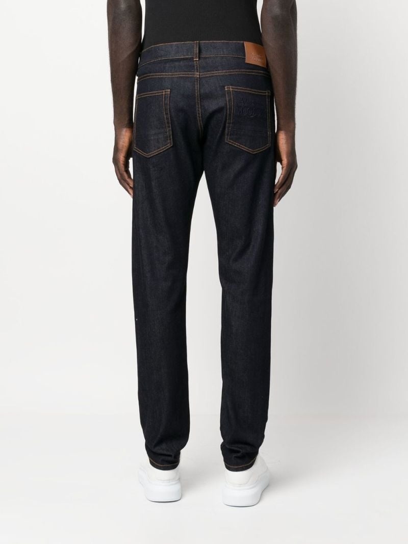 logo-embroidered jeans - 4