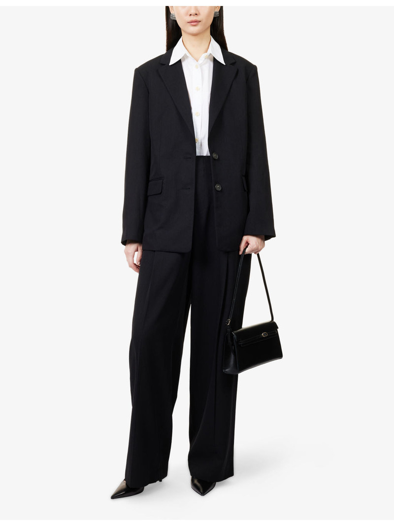 Vince Oversized Notched-Collar Woven Blazer outlook