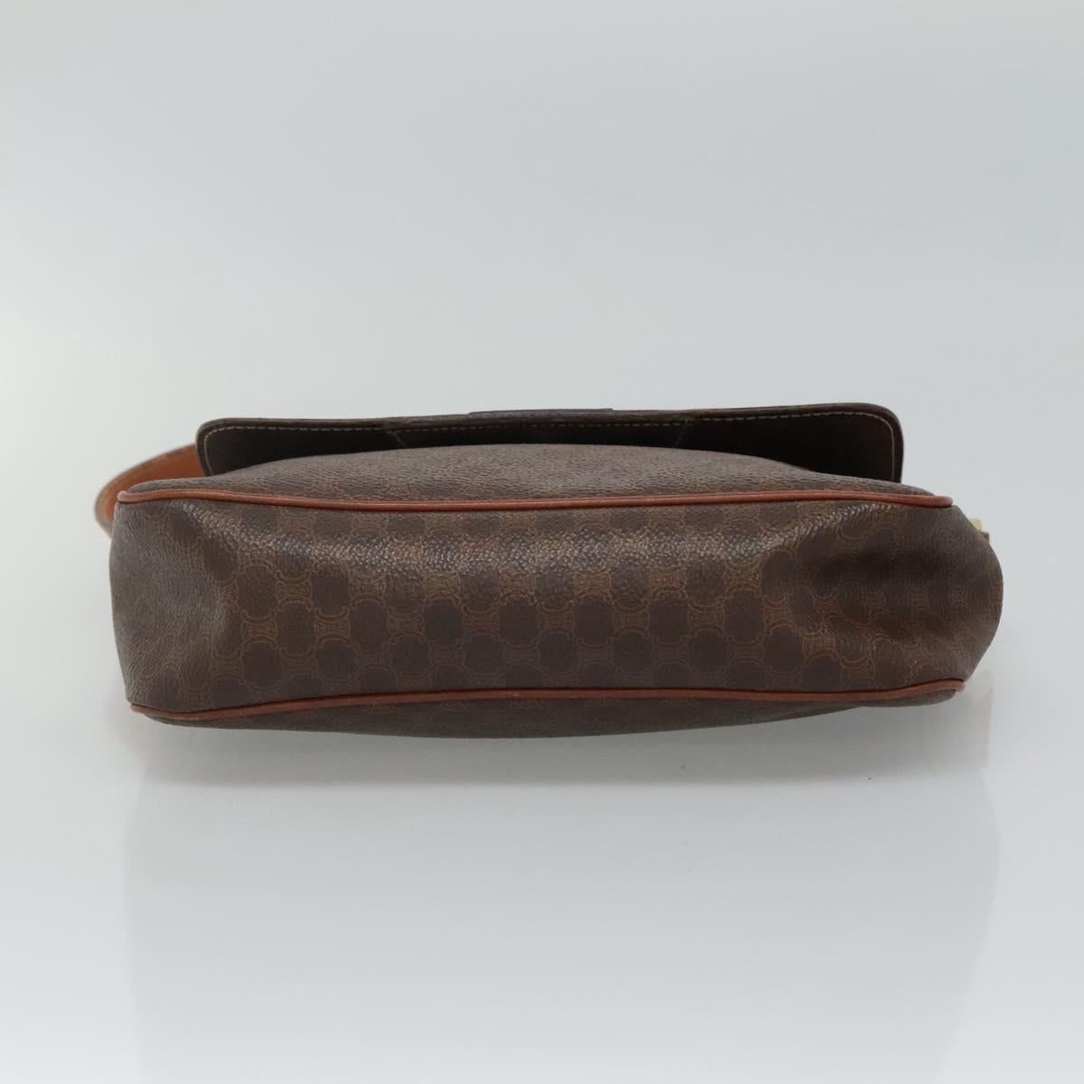 CELINE Macadam Canvas Shoulder Bag Pvc Brown Gold - 5
