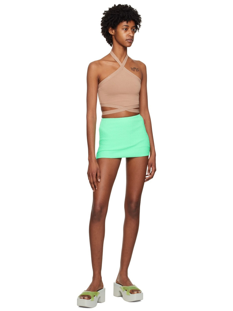 Green Textured Jacquard Miniskirt 4