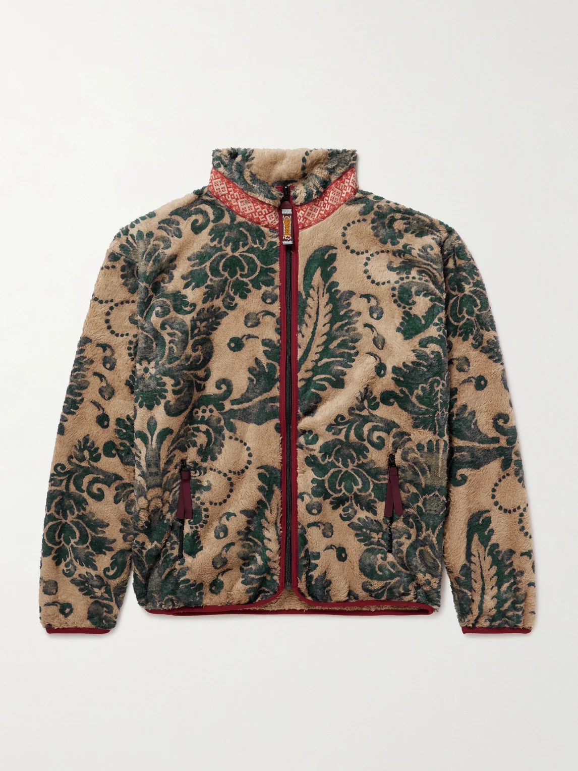 Damask Printed Fleece Jacket - 1