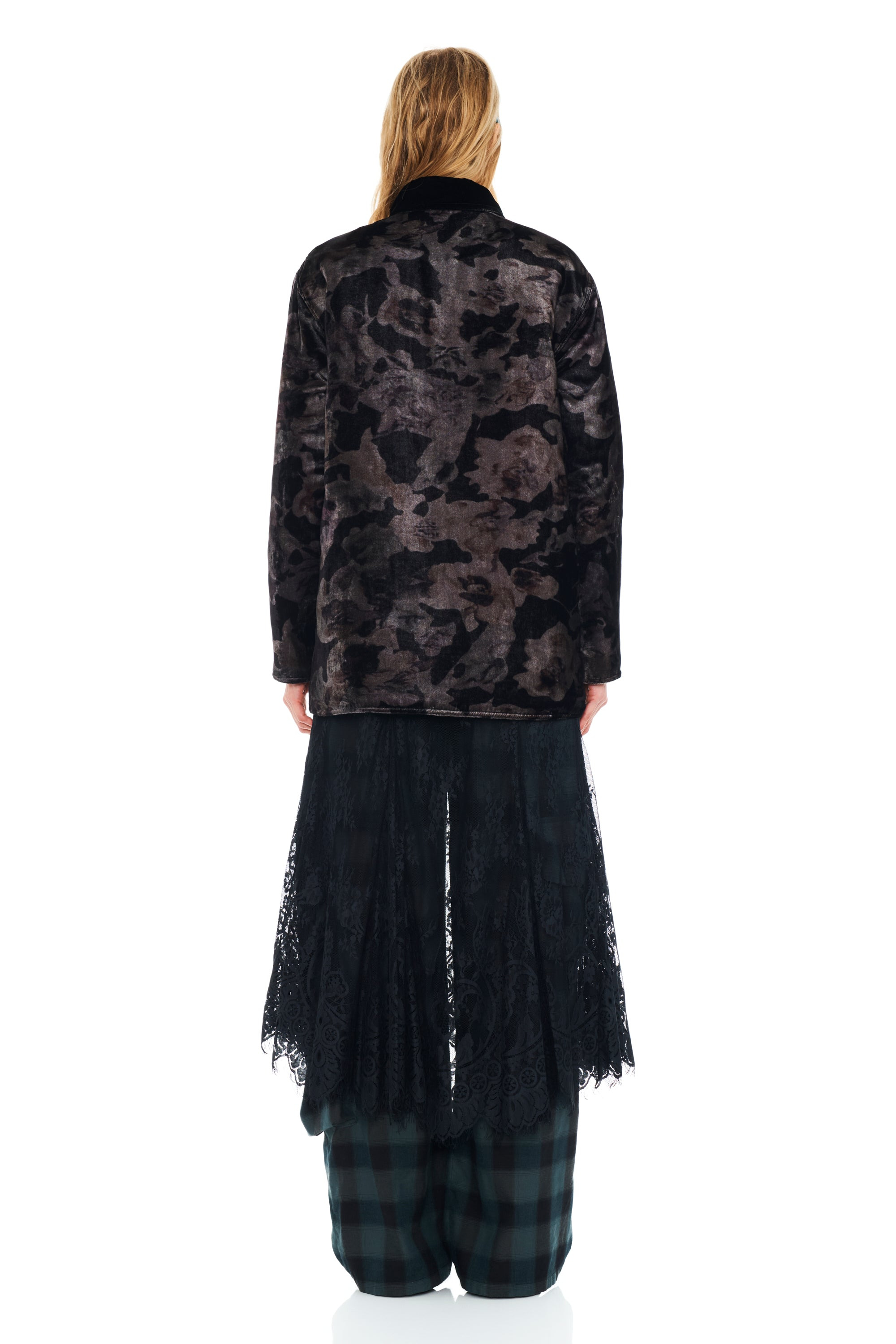 BLACK WATERCOLOR ROSES STABLE JACKET - 5