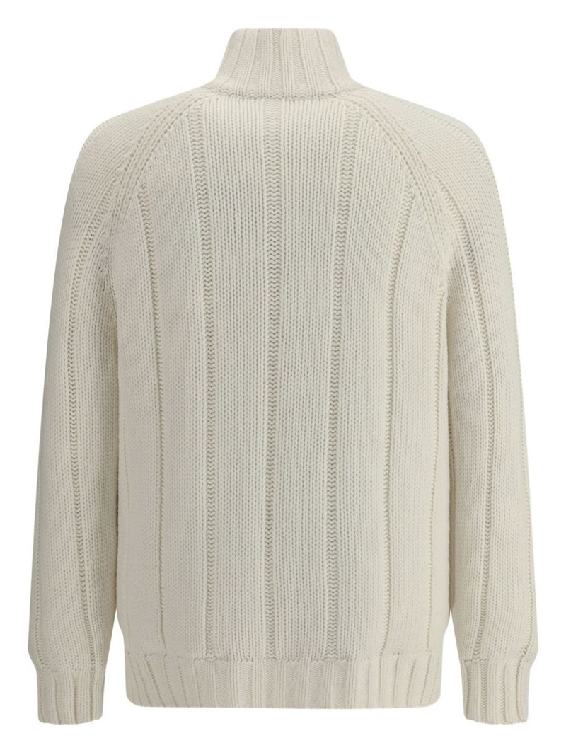 Brunello Cucinelli ribbed zip-front cashmere cardigan outlook