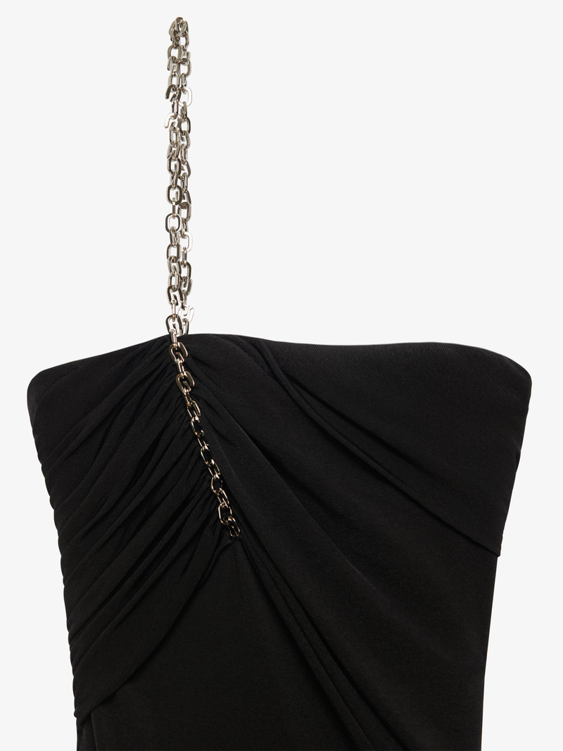 ASYMMETRICAL BUSTIER GOWN WITH G CHAIN 5