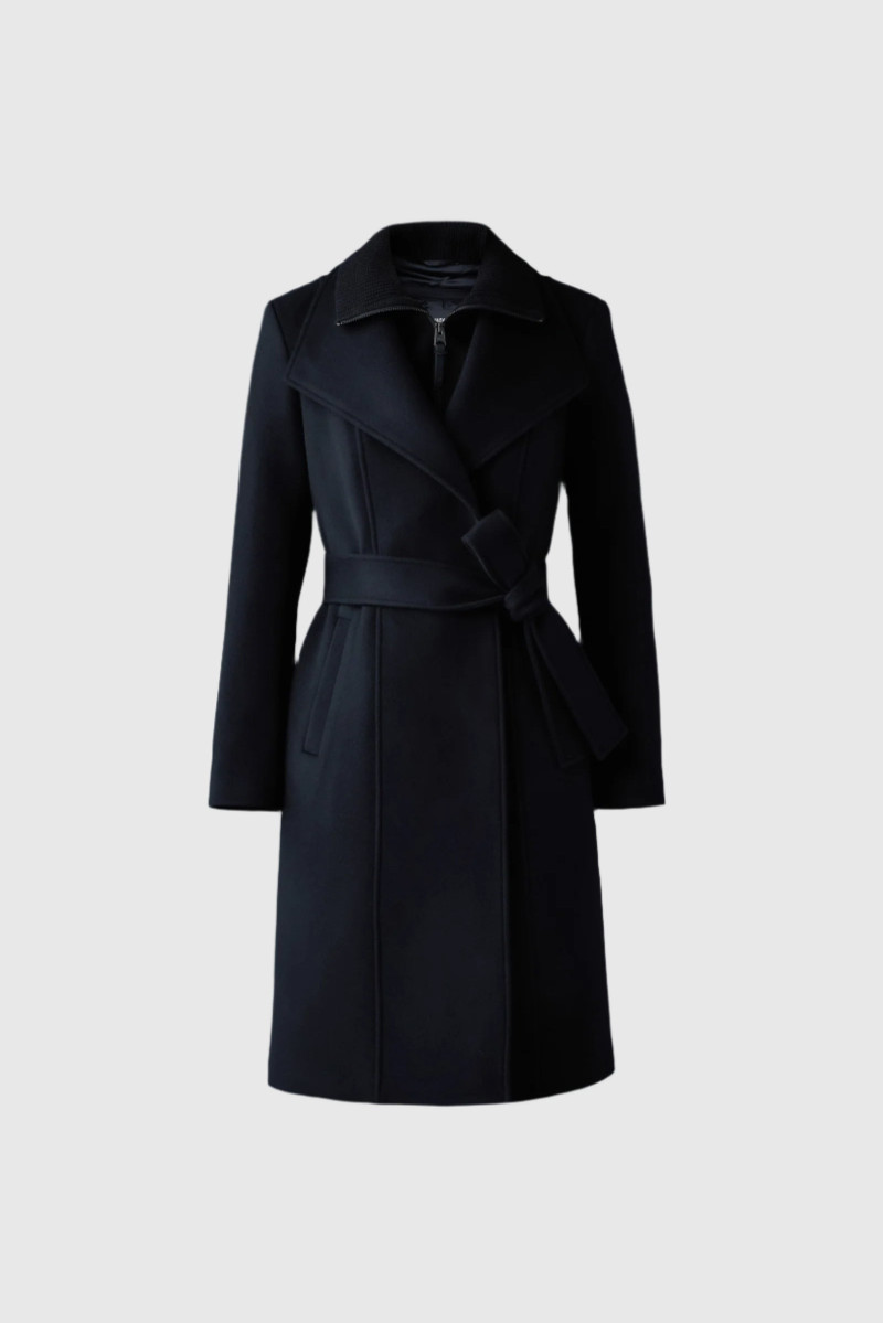 NORITA-Z 2-in-1 double face wool coat with sash 1