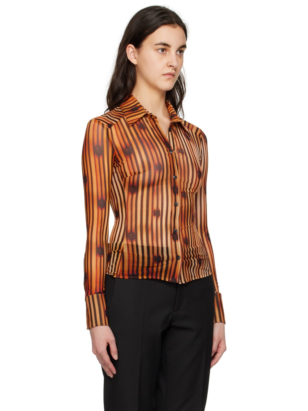 Orange Striped Shirt - 2